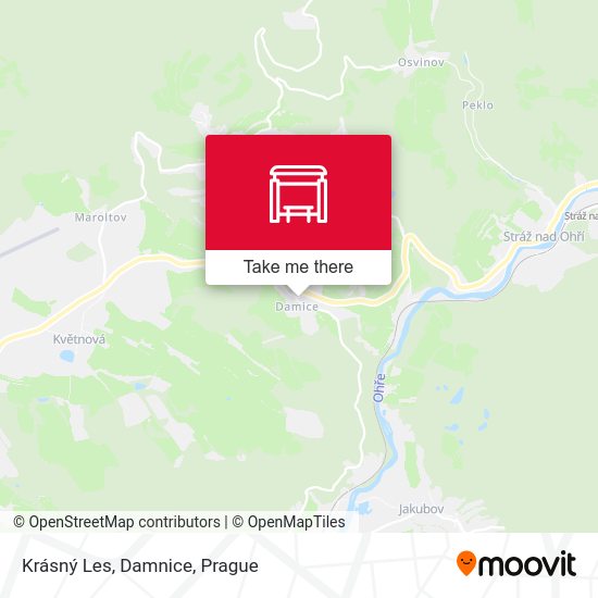 Krásný Les, Damnice map