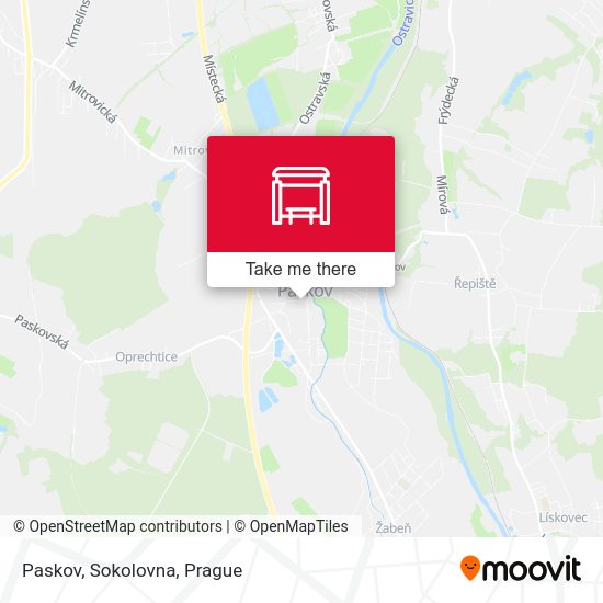 Карта Paskov, Sokolovna