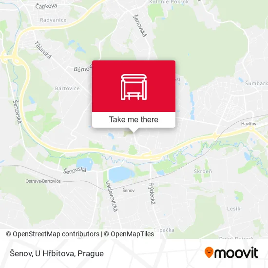 Карта Šenov, U Hřbitova