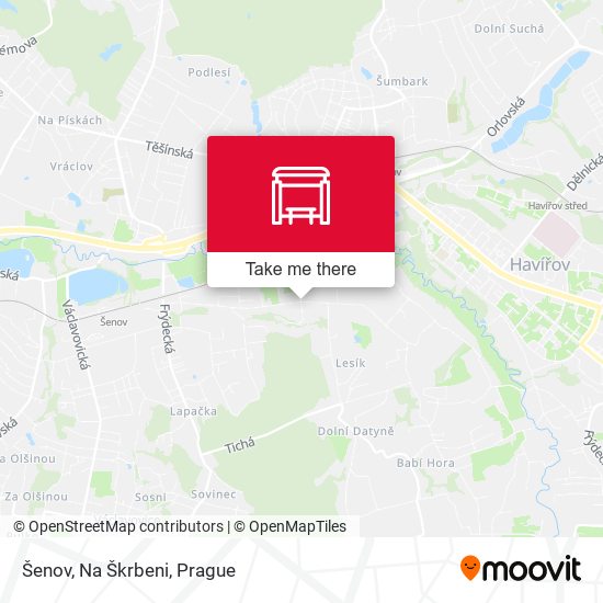 Šenov, Na Škrbeni map