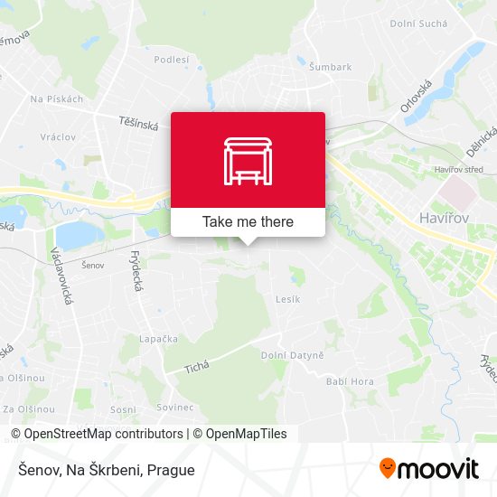 Šenov, Na Škrbeni map
