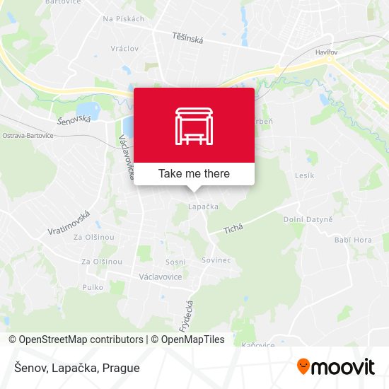 Šenov, Lapačka map