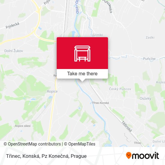 Třinec, Konská, Pz Konečná map