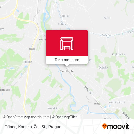 Třinec, Konská, Žel. St. map