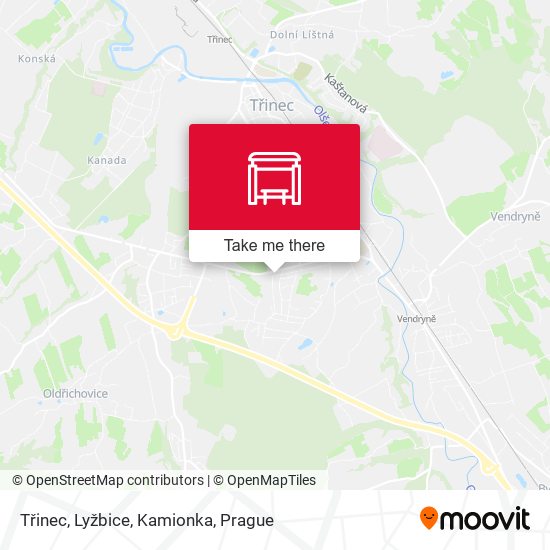 Třinec, Lyžbice, Kamionka map