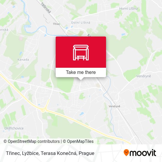 Třinec, Lyžbice, Terasa Konečná map