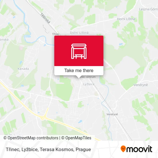 Карта Třinec, Lyžbice, Terasa Kosmos