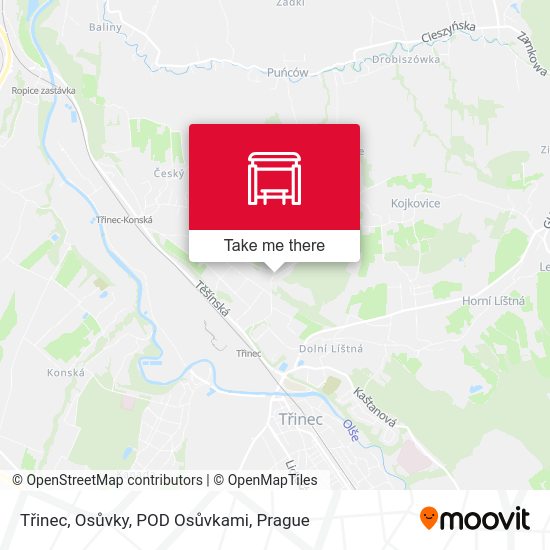 Třinec, Osůvky, POD Osůvkami map