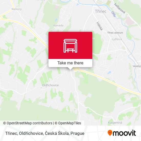 Třinec, Oldřichovice, Česká Škola map