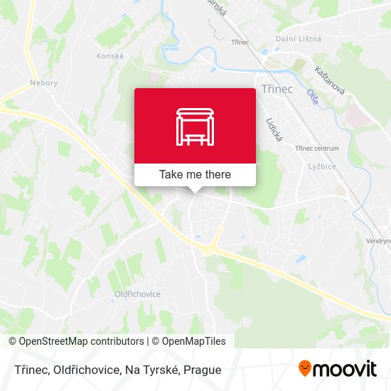 Třinec, Oldřichovice, Na Tyrské map