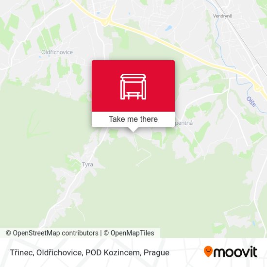 Třinec, Oldřichovice, POD Kozincem map