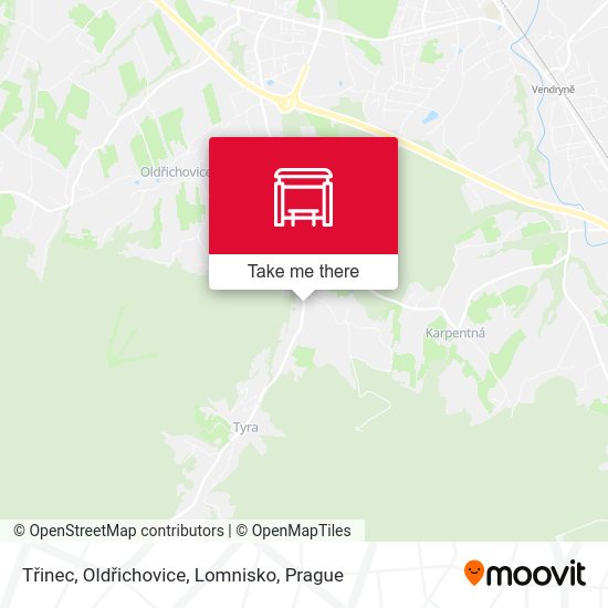 Třinec, Oldřichovice, Lomnisko map