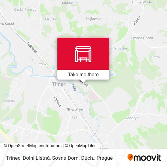 Třinec, Dolní Líštná, Sosna Dom. Důch. map