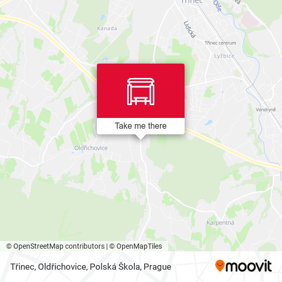 Třinec, Oldřichovice, Polská Škola map