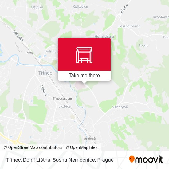 Třinec, Dolní Líštná, Sosna Nemocnice map