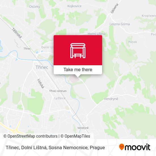 Třinec, Dolní Líštná, Sosna Nemocnice map