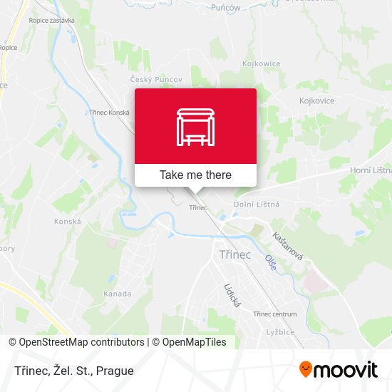 Třinec, Žel. St. map