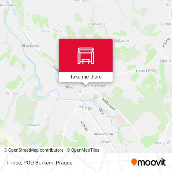 Třinec, POD Borkem map