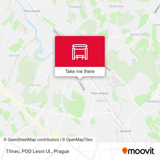 Třinec, POD Lesní Ul. map