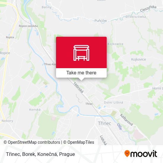 Třinec, Borek, Konečná map
