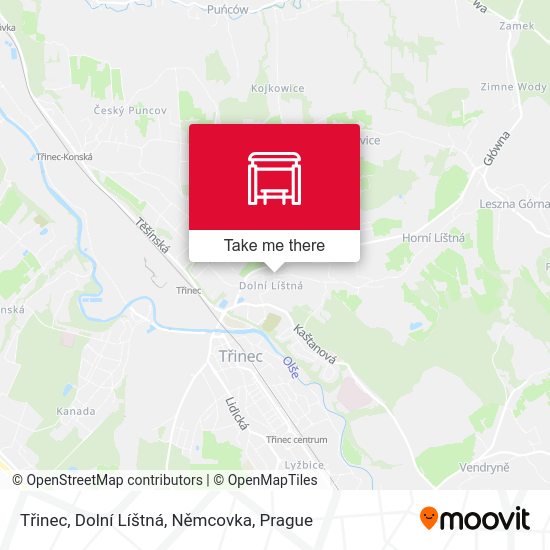 Třinec, Dolní Líštná, Němcovka map