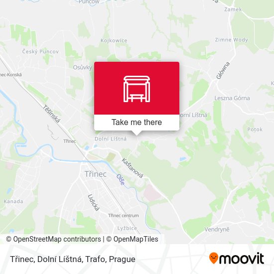 Třinec, Dolní Líštná, Trafo map