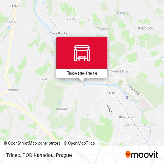 Třinec, POD Kanadou map