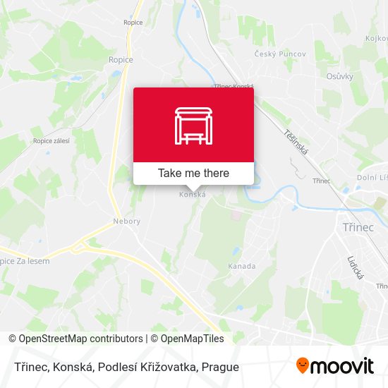 Třinec, Konská, Podlesí Křižovatka map