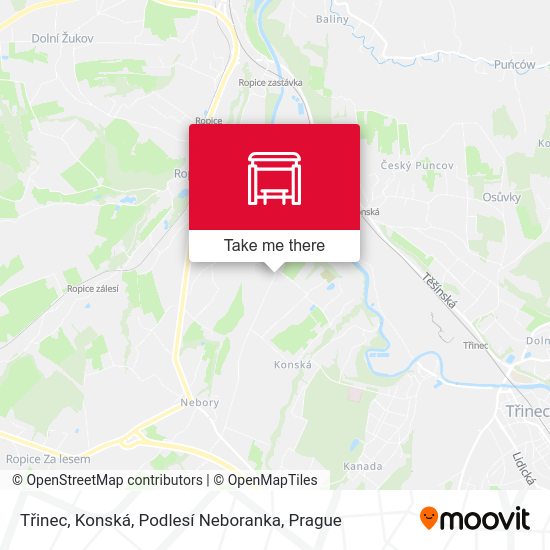 Třinec, Konská, Podlesí Neboranka map
