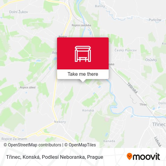 Třinec, Konská, Podlesí Neboranka map