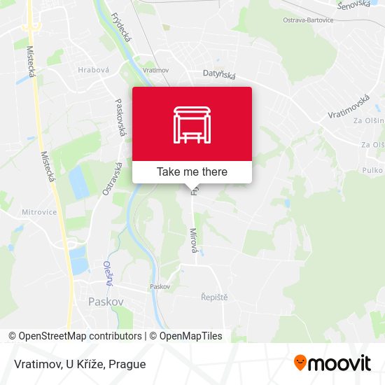 Vratimov, U Kříže map