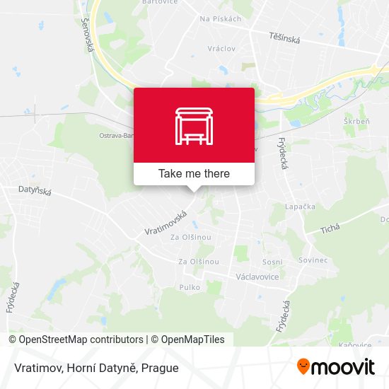 Vratimov, Horní Datyně map