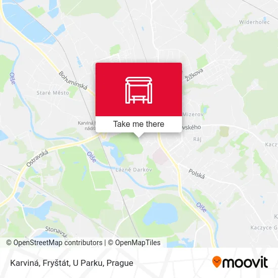 Карта Karviná, Fryštát, U Parku