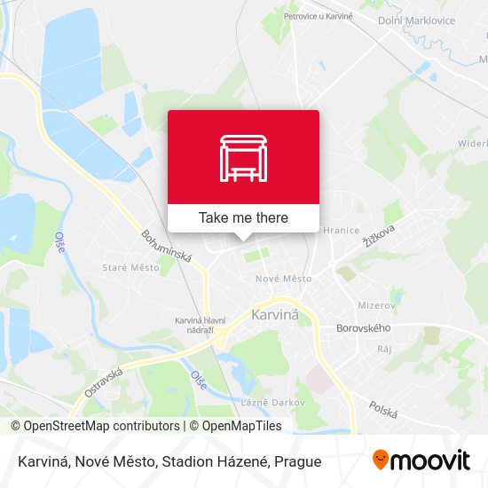 Karviná, Nové Město, Stadion Házené map