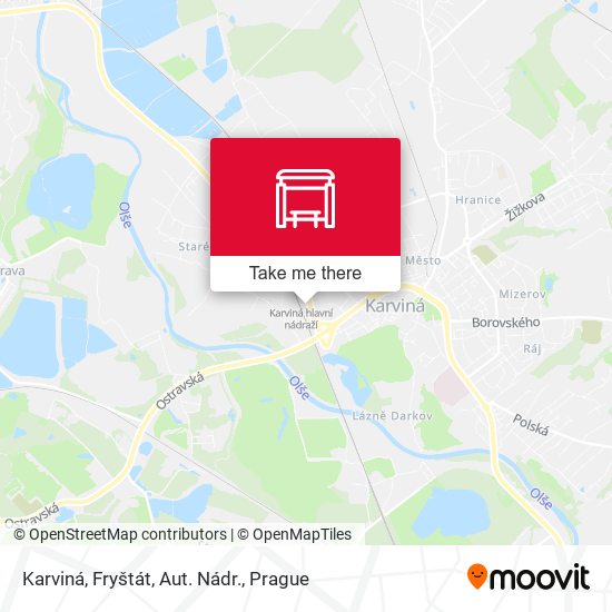 Karviná, Fryštát, Aut. Nádr. map