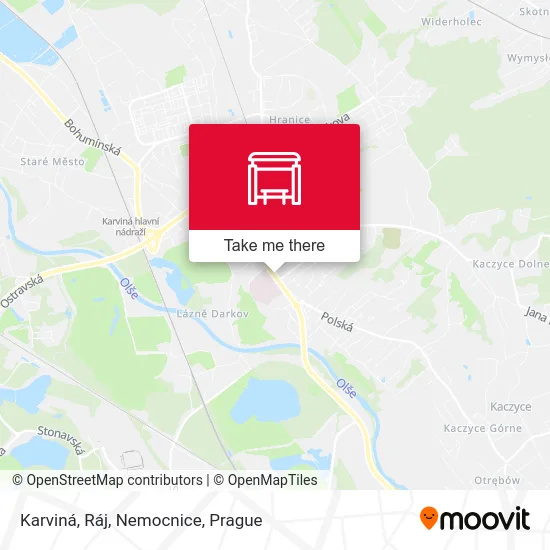 Карта Karviná, Ráj, Nemocnice