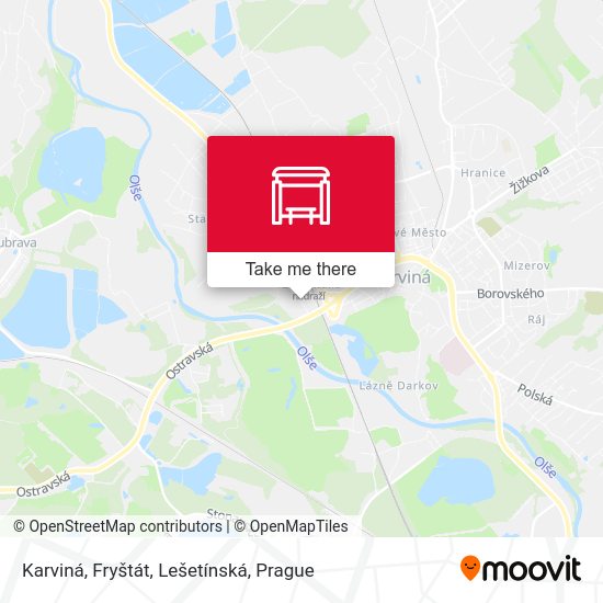 Karviná, Fryštát, Lešetínská map