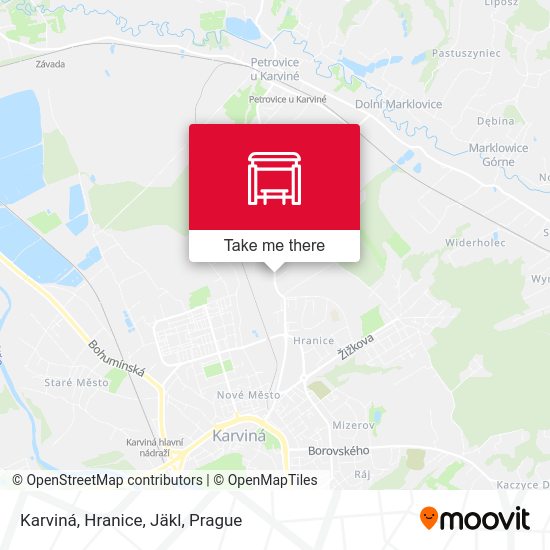 Karviná, Hranice, Jäkl map