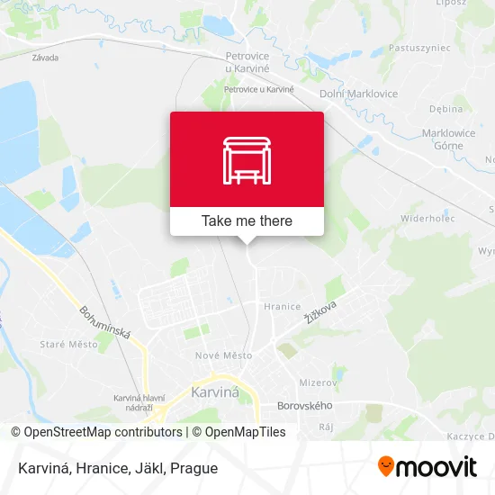 Карта Karviná, Hranice, Jäkl