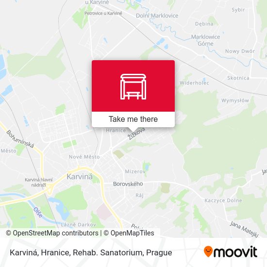 Karviná, Hranice, Rehab. Sanatorium map