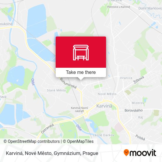 Karviná, Nové Město, Gymnázium map