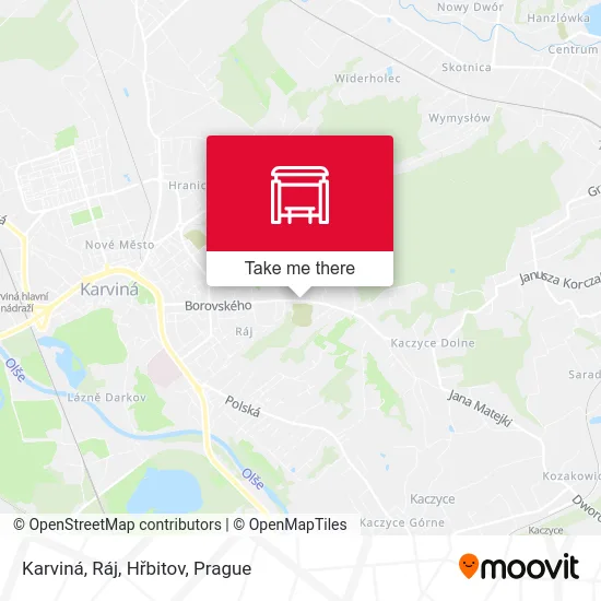 Карта Karviná, Ráj, Hřbitov
