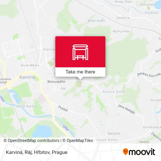 Карта Karviná, Ráj, Hřbitov