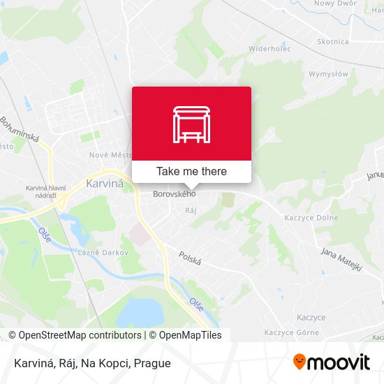 Karviná, Ráj, Na Kopci map