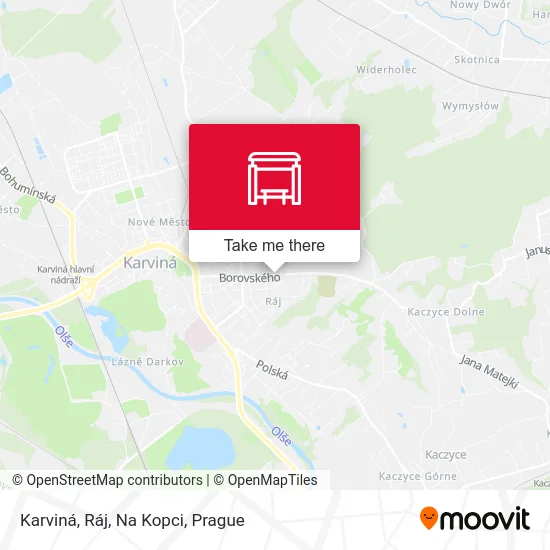 Карта Karviná, Ráj, Na Kopci