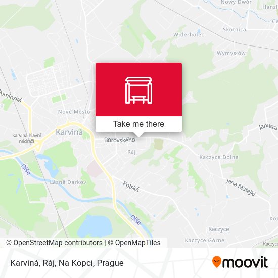 Karviná, Ráj, Na Kopci map