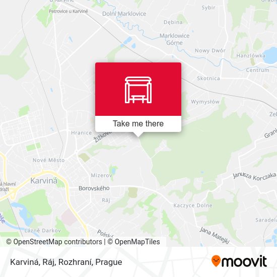 Karviná, Ráj, Rozhraní map