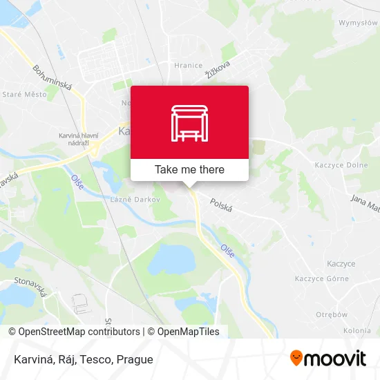 Karviná, Ráj, Tesco map
