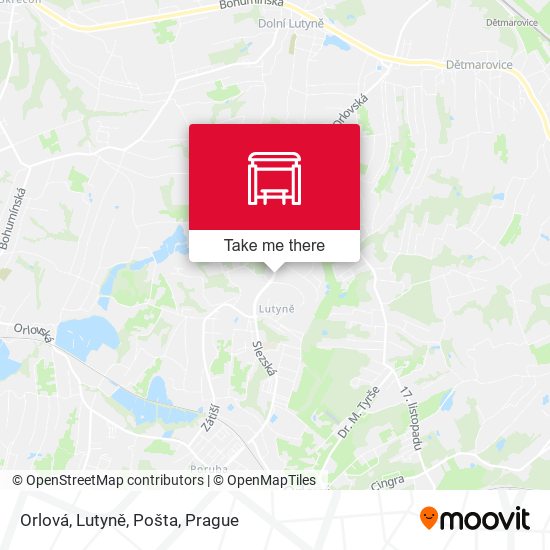Карта Orlová, Lutyně, Pošta