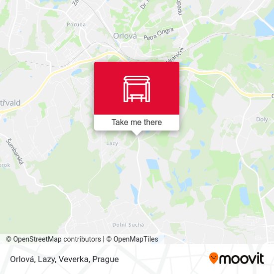 Карта Orlová, Lazy, Veverka
